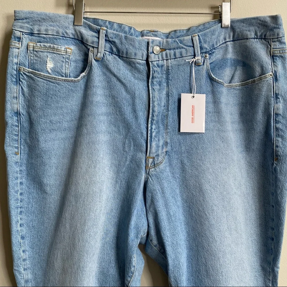 Good American Good Classic Ripped High Waist Slim Jeans Size 24